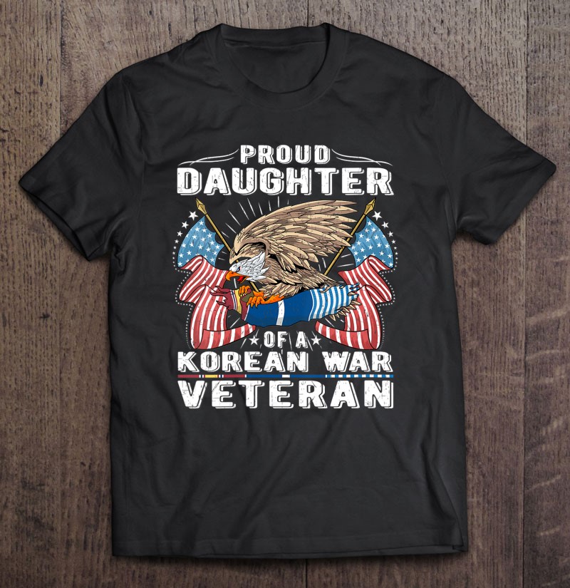 Womens Proud Daughter Of A Korean War Veteran Military Vets Child V-neck Shirt Gift Man Black Size Up To 5xl