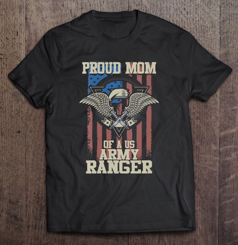 Womens Proud Mom Of Us Army Ranger V-neck Shirt Gift Man Black Size Up To 5xl