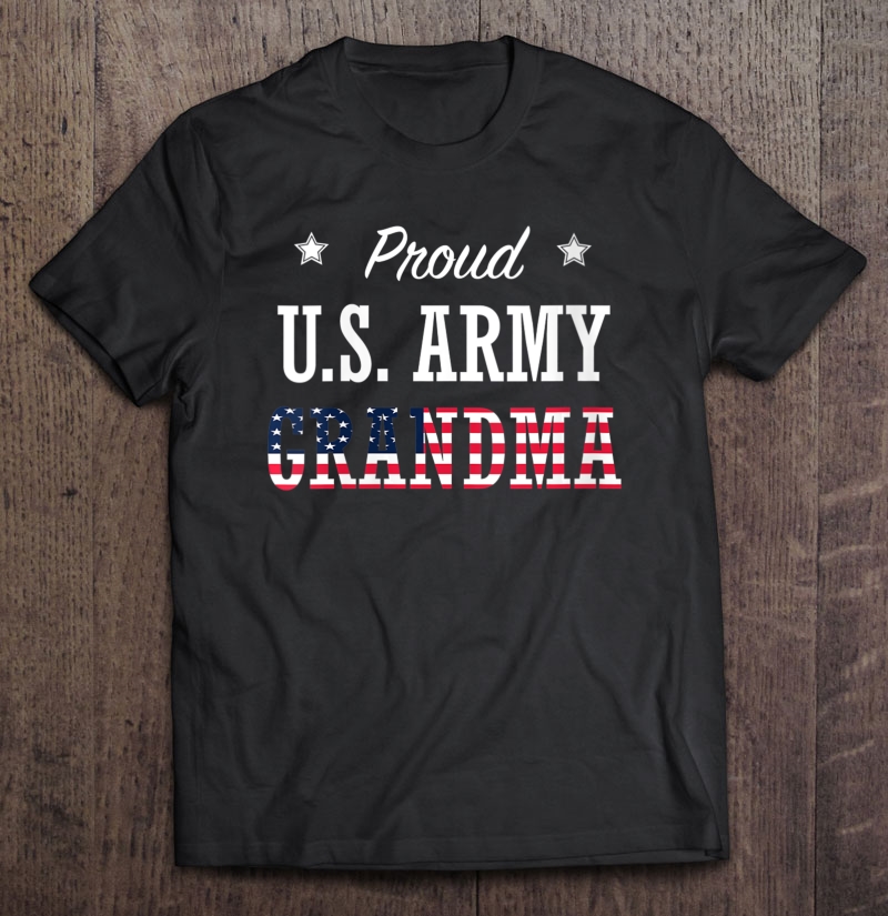 Womens Proud Us Army Grandma V-neck Shirt Gift Man Black Size Up To 5xl