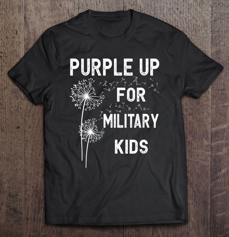 Womens Purple Up For Military Kids Month Of The Military Child V-neck Shirt Gift Man Black Size Up To 5xl