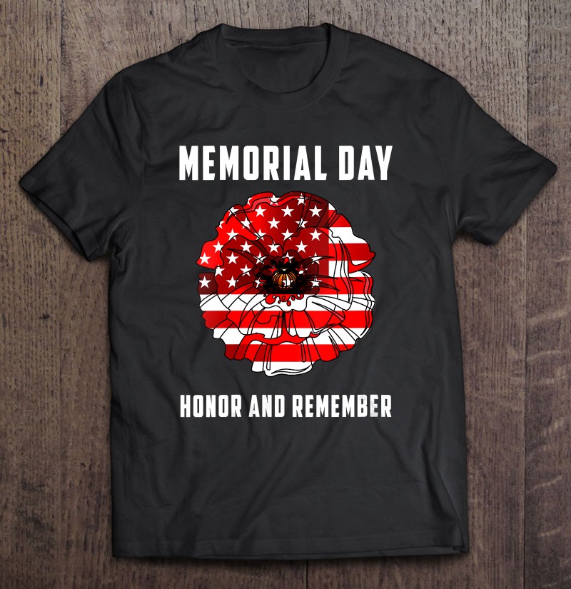 Womens Veterans Day Tshirt Red Poppy Flower Usa Memorial Day 2022 V-neck Shirt Gift Man Black Size Up To 5xl