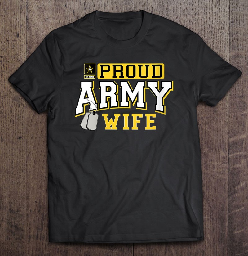 Womens Womens Proud Us Army Wife Military Pride Shirt Gift Man Black Size Up To 5xl