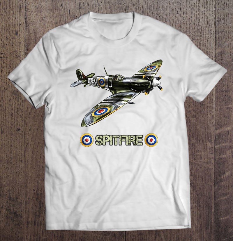 World War 2 British Aircraft Supermarine Spitfire Fighter Shirt Gift Man Black Size Up To 5xl