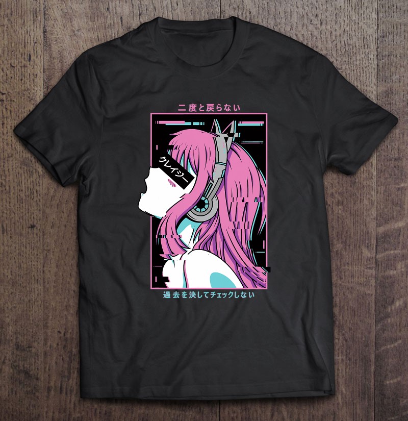 Aesthetic Vaporwave Crazy Waifu Anime Girl Shirt Gift Plus Size ...