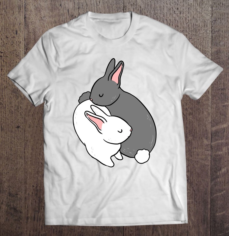 Yin Yang Bunnies Rabbit Lover Gift Pullover Shirt Gift Plus Size