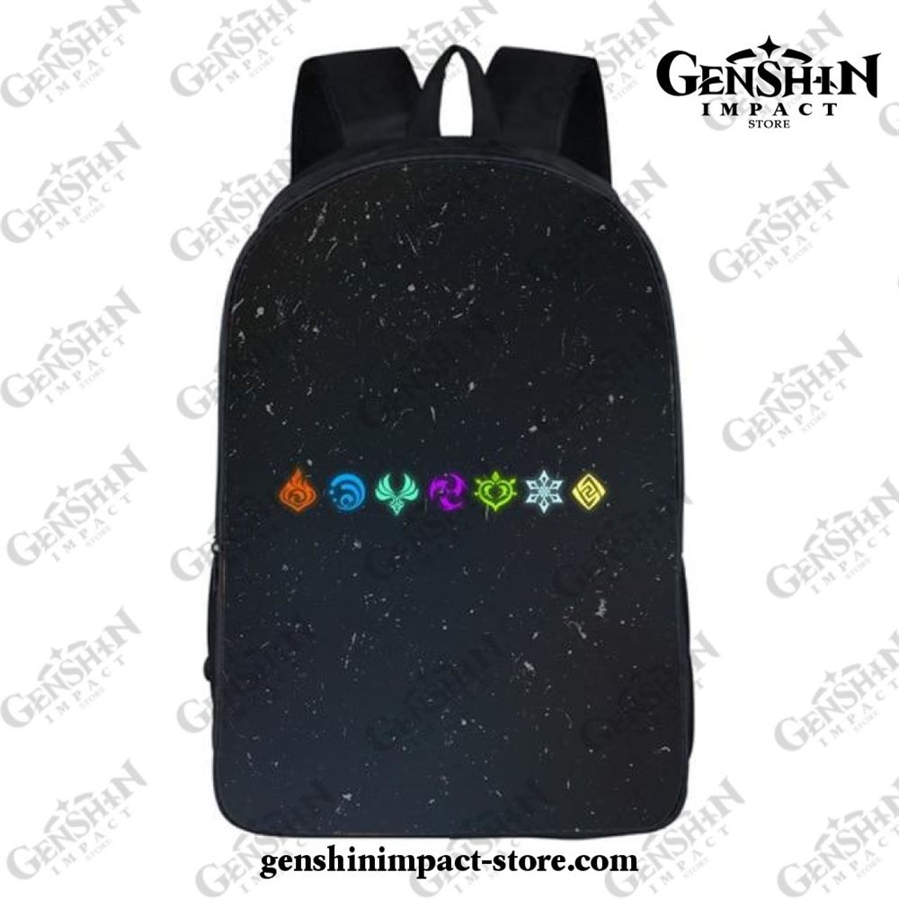 2021-genshin-impact-vision-star-night-student-backpack Soft Travel Casual Backpack For Students,durable Cloth-nylon Load Bag,high Capacity Waterproof