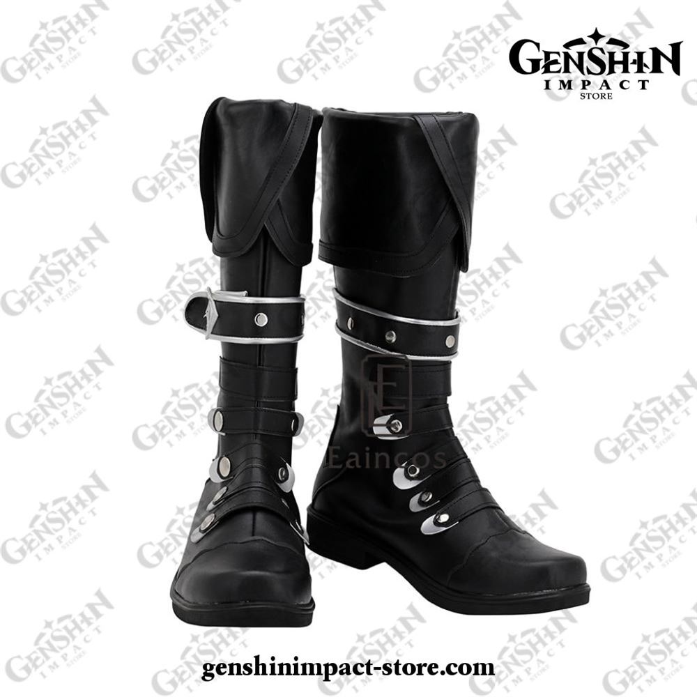 Genshin-impact-diluc-cosplay-shoes-black-boots
