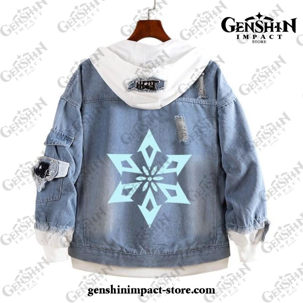 Genshin Impact Cryo Vision Demin Jacket Full Size To 5xl
