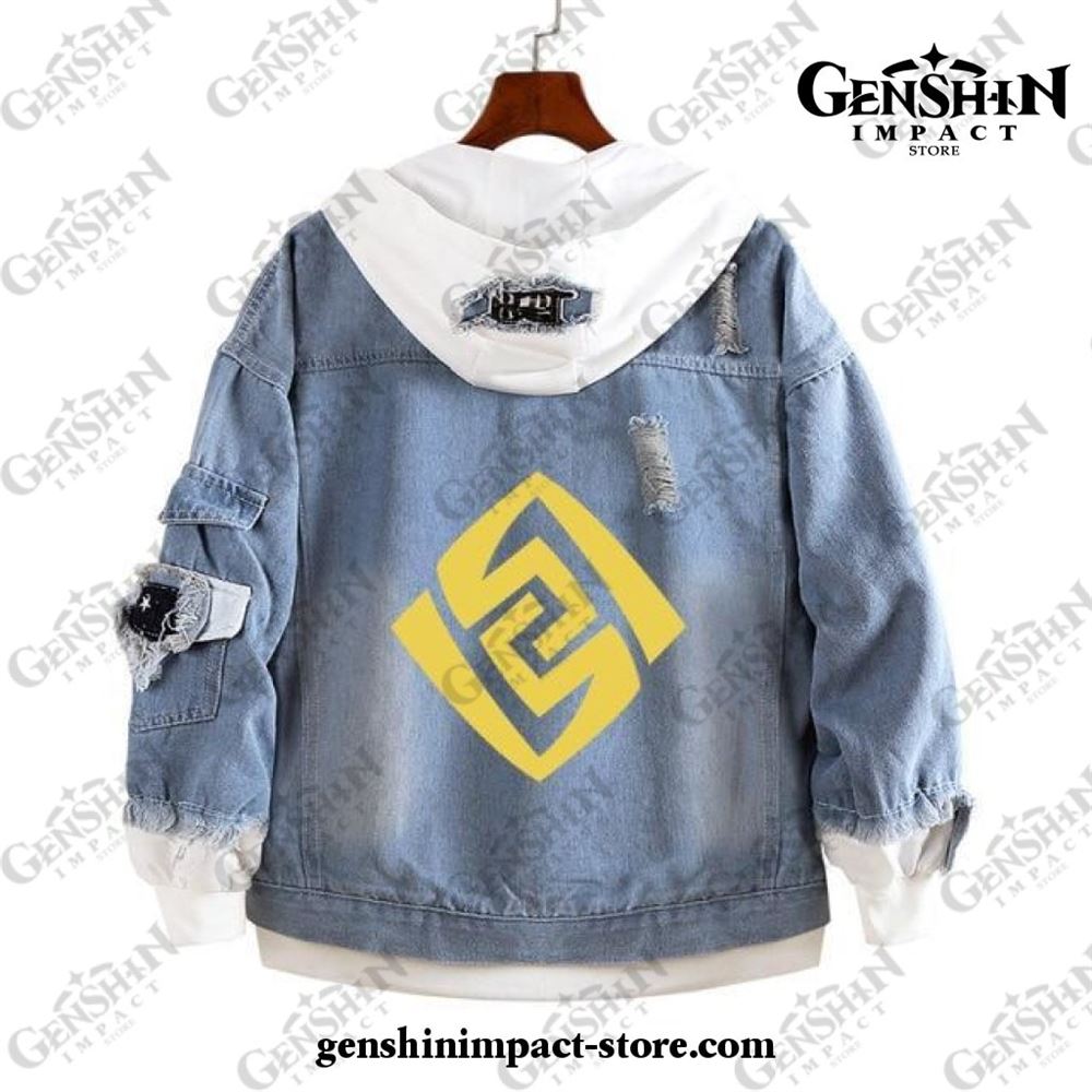 Genshin Impact Geo Vision Demin Jacket Full Size To 5xl