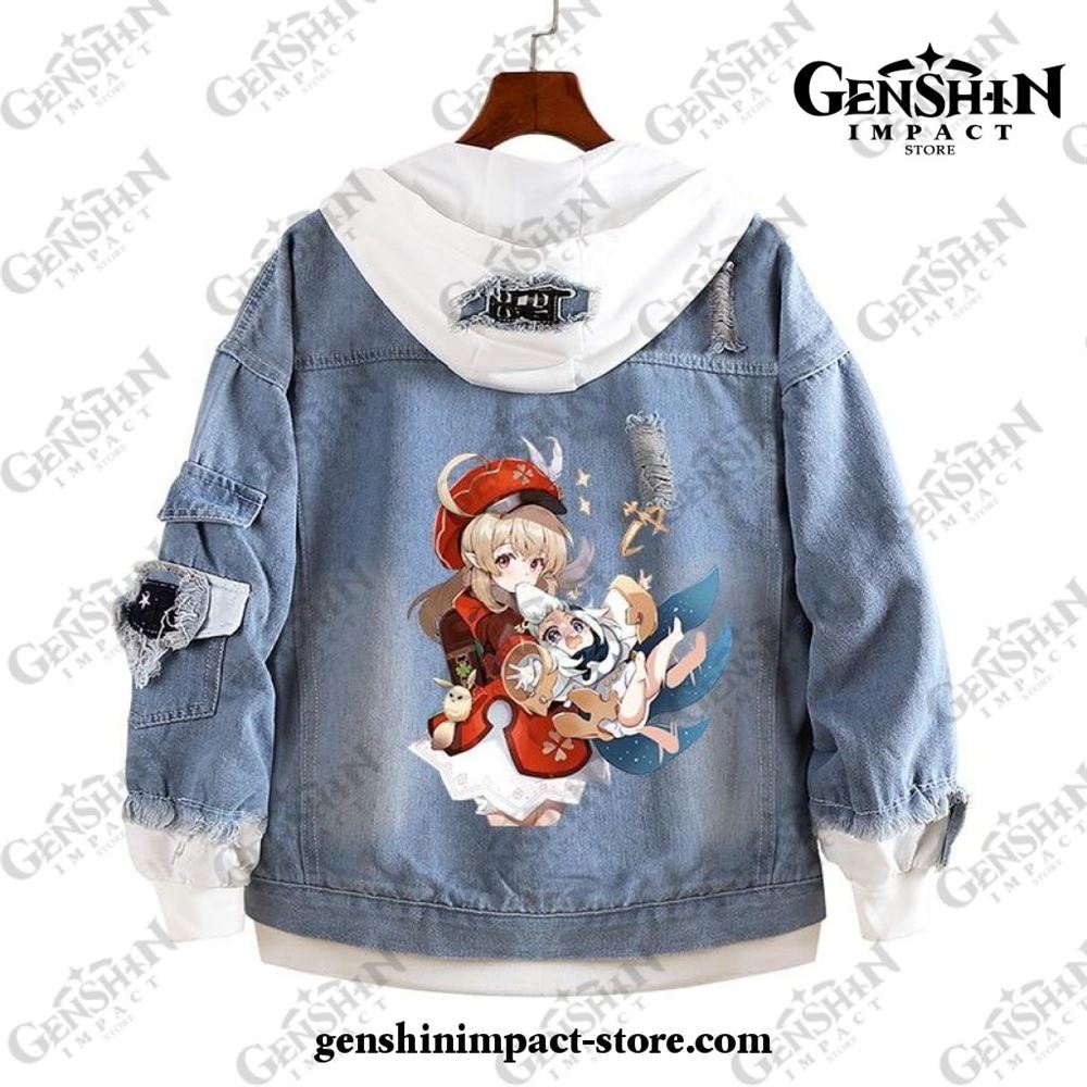 Genshin Impact Klee Demin Jacket Full Size To 5xl