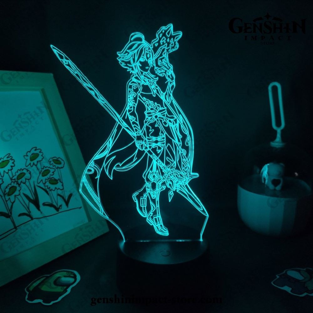 2021 Zhong Li Genshin Impact Figure 3d Lamp Led Rgb Night Lights Genshin Impact Led Light