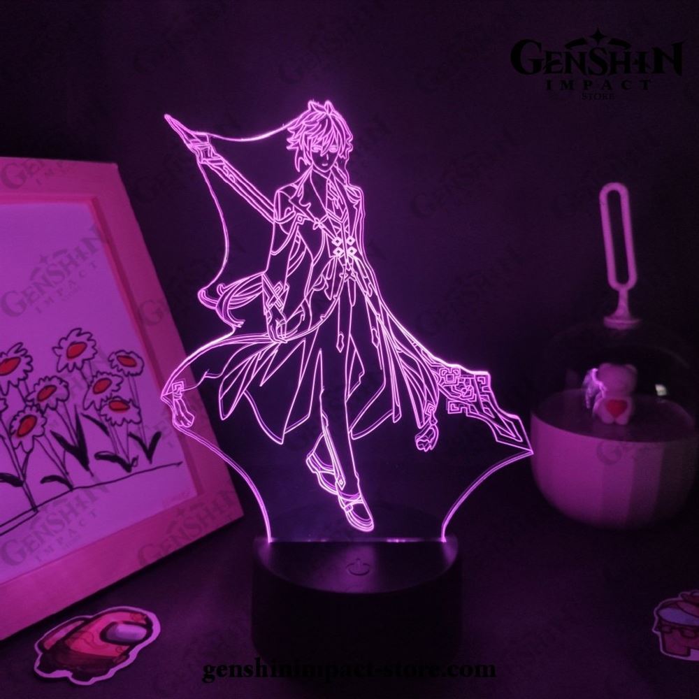 New Style Zhong Li Genshin Impact Figure 3d Lamp Led Rgb Night Lights Genshin Impact Night Light 3d Lamp