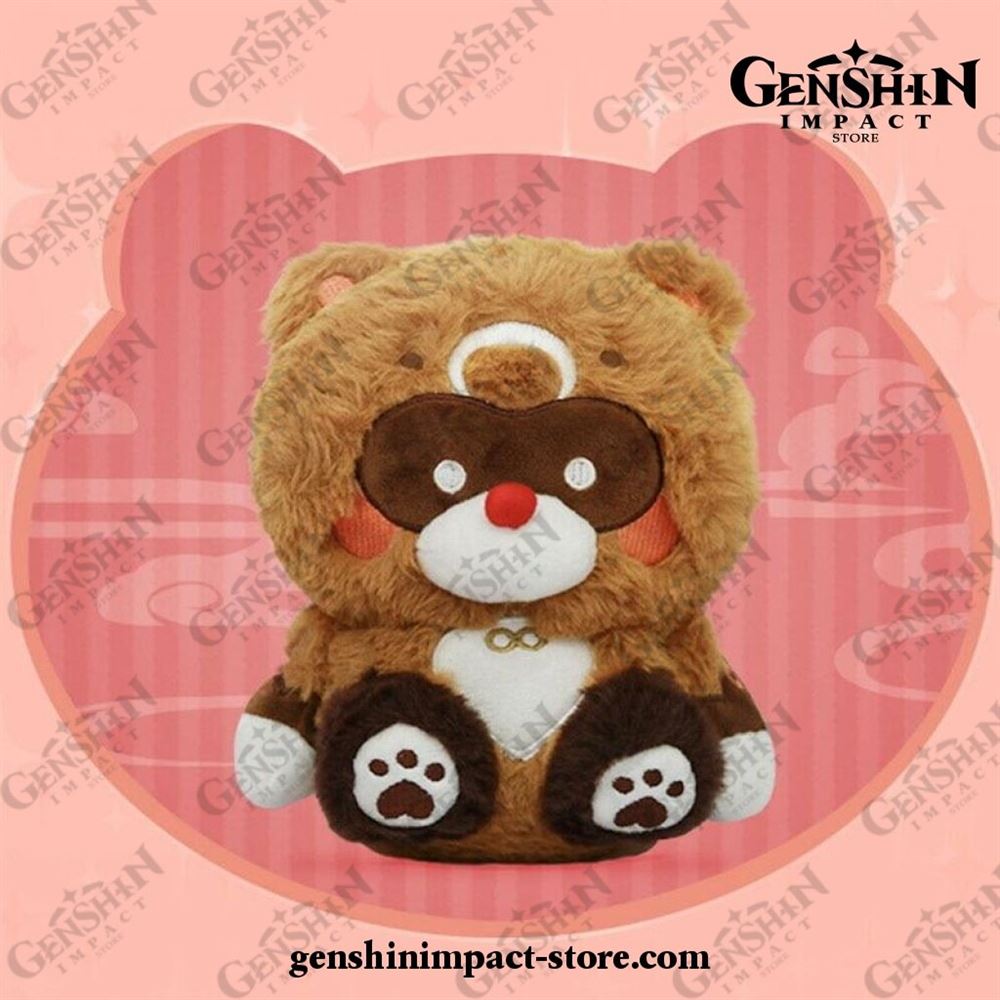 Genshin Impact Xiangling Guoba Raccoon Bear Plush Doll, Cute Soft Plush Doll Stuffed Toy Cosplay Pillow Props Dolls Birthday Gifts