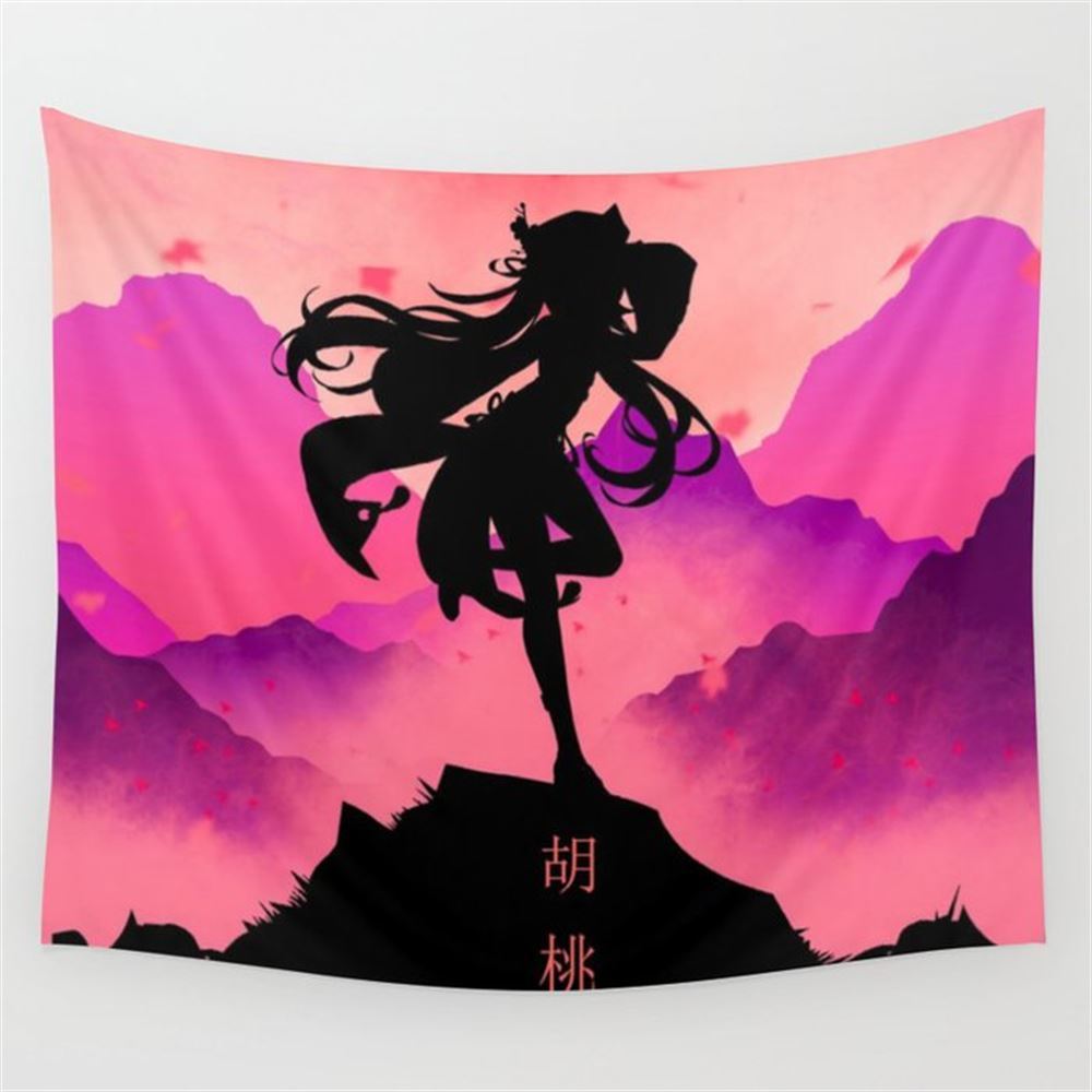 Diluc Hutao Impact Wall Tapestry. Genshin Tapestry