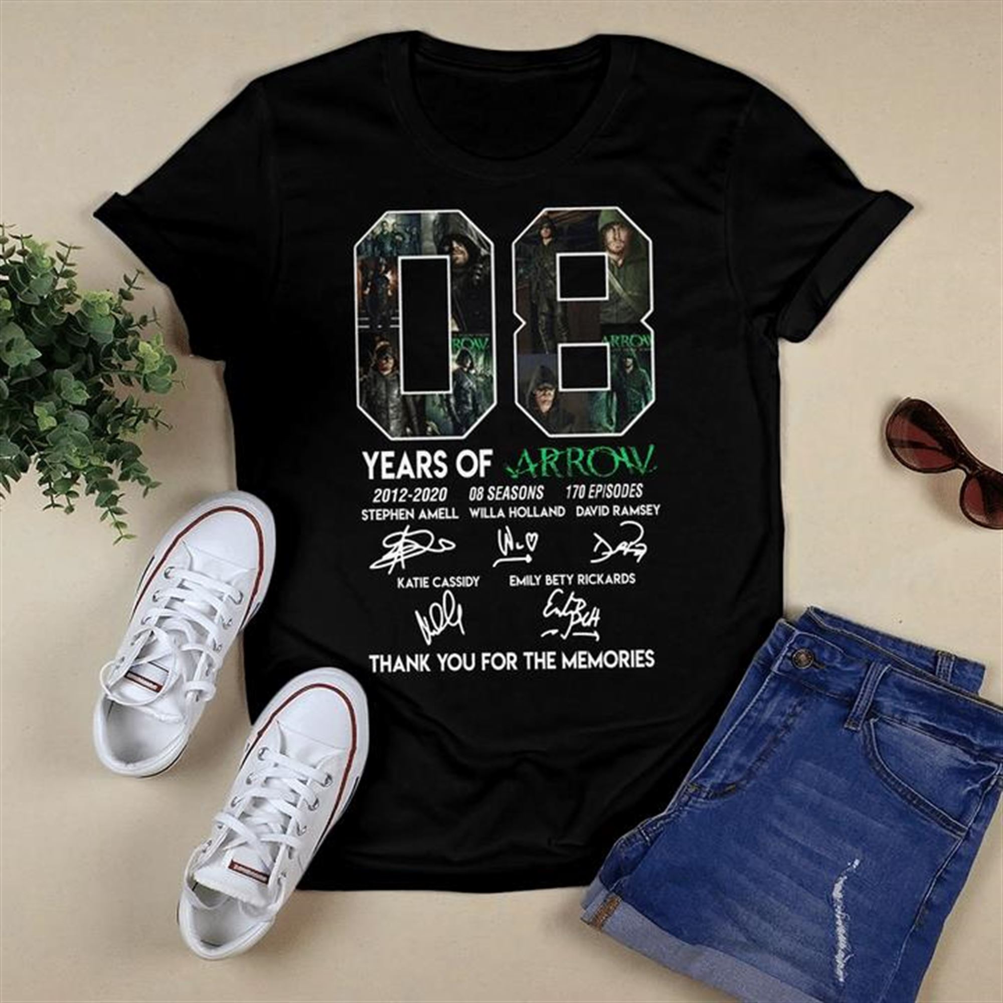 Arrow Signatures Thank You For The Memories T-shirt Size Up To 5xl