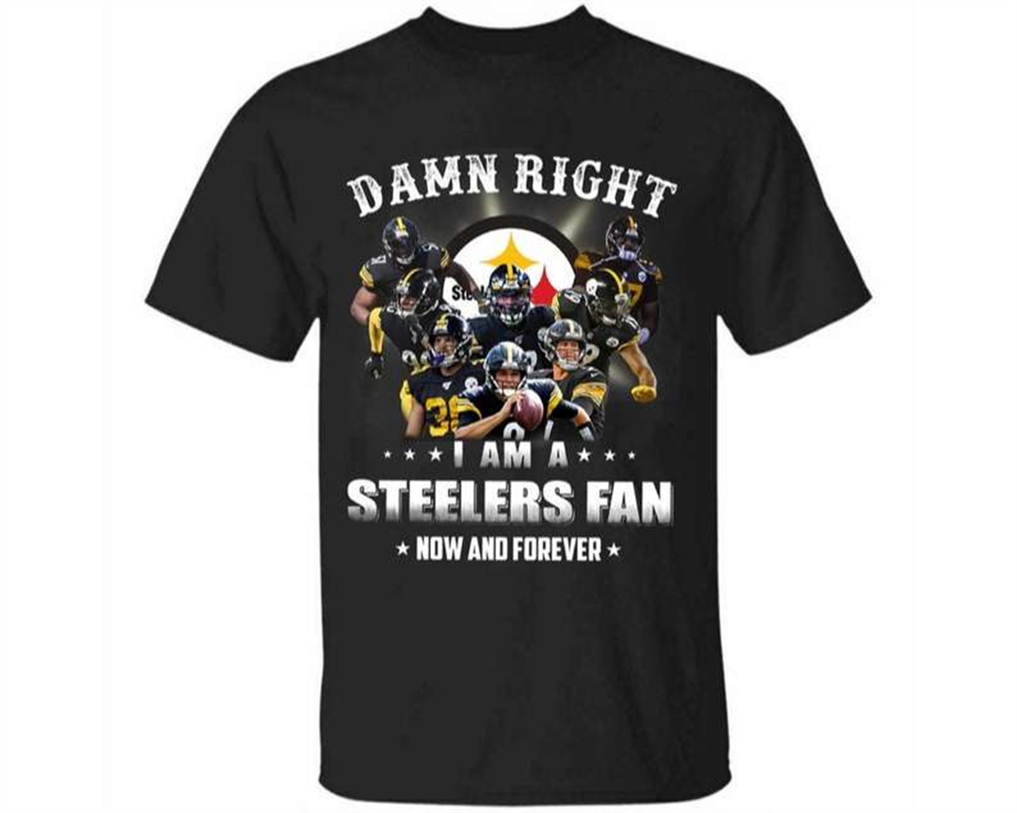Damn Right I Am A Steelers Fan Now Forever T-shirt Full Size Up To 5xl