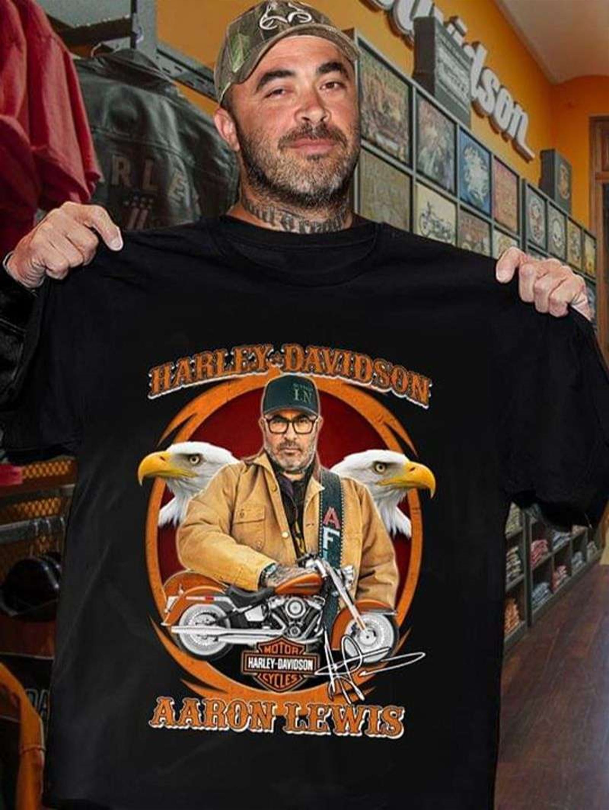 Harley Davidson Aaron Lewis T-shirt Plus Size Up To 5x