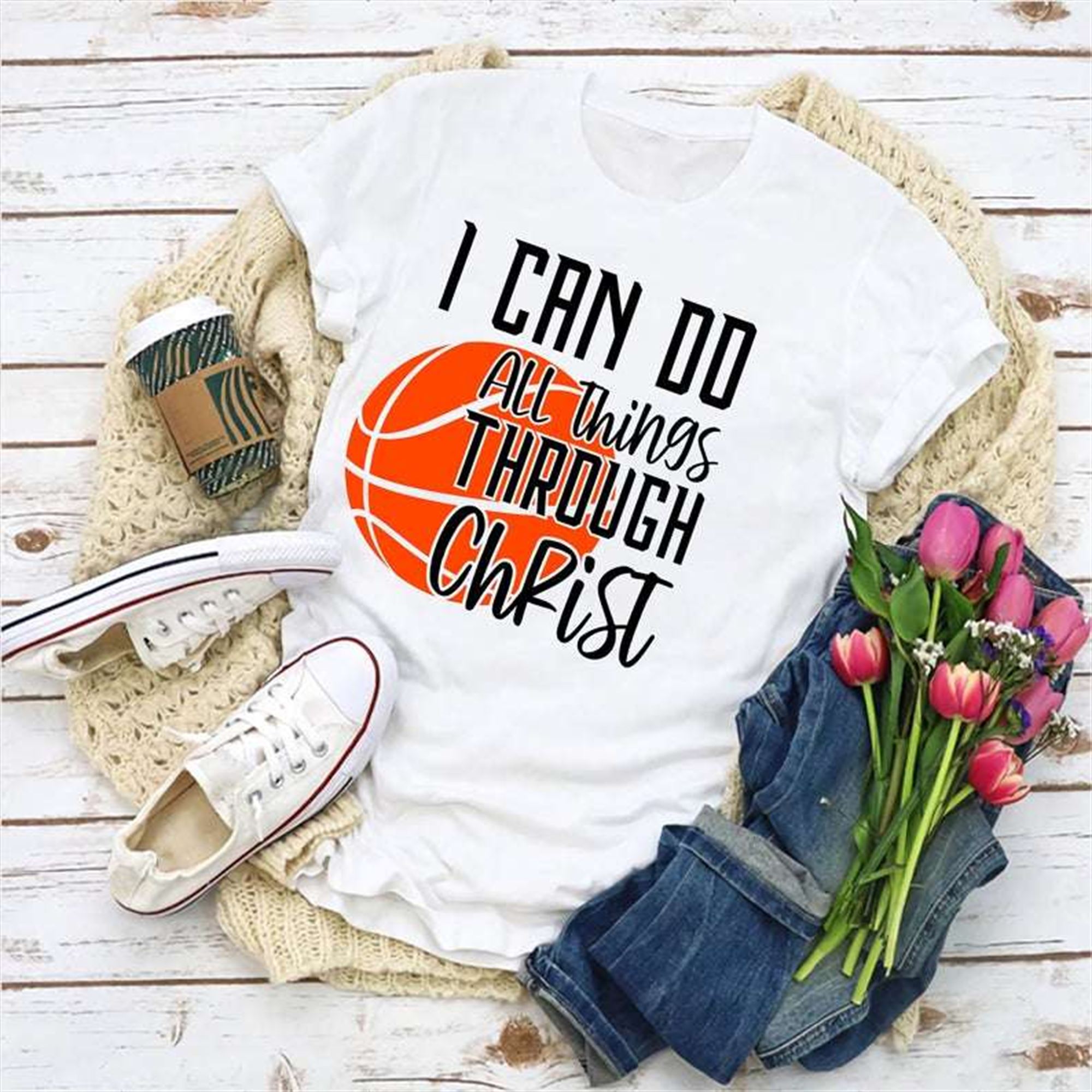 I Can Do All Things Through Christ Basketball Mom T-shirt Full Size Up To 5xl