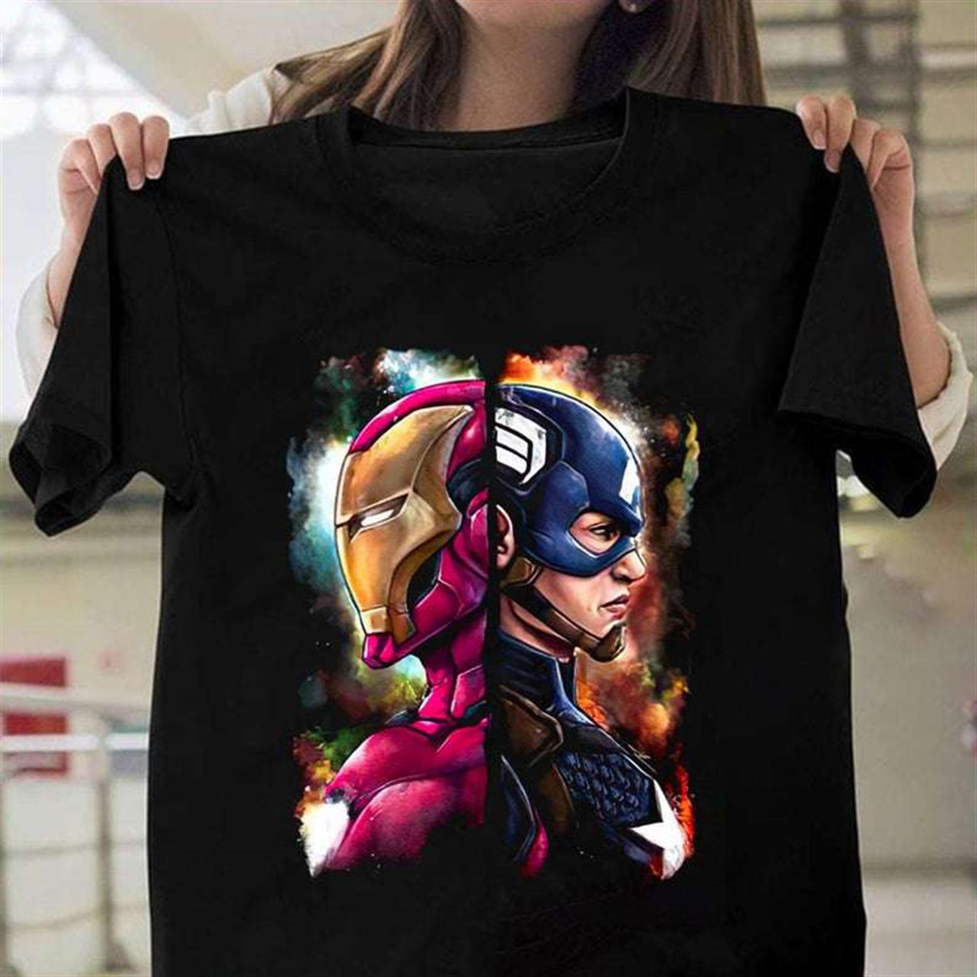 Iron Man And Captain America T Shirt Full Size Up To 5xl