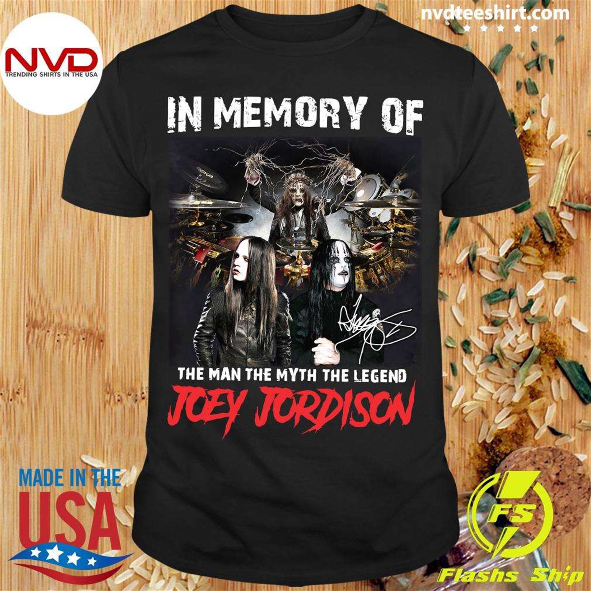 Official In Memory Of The Man The Myth The Legend Joey Jordison Signature T-shirt Full Size Up To 5xl