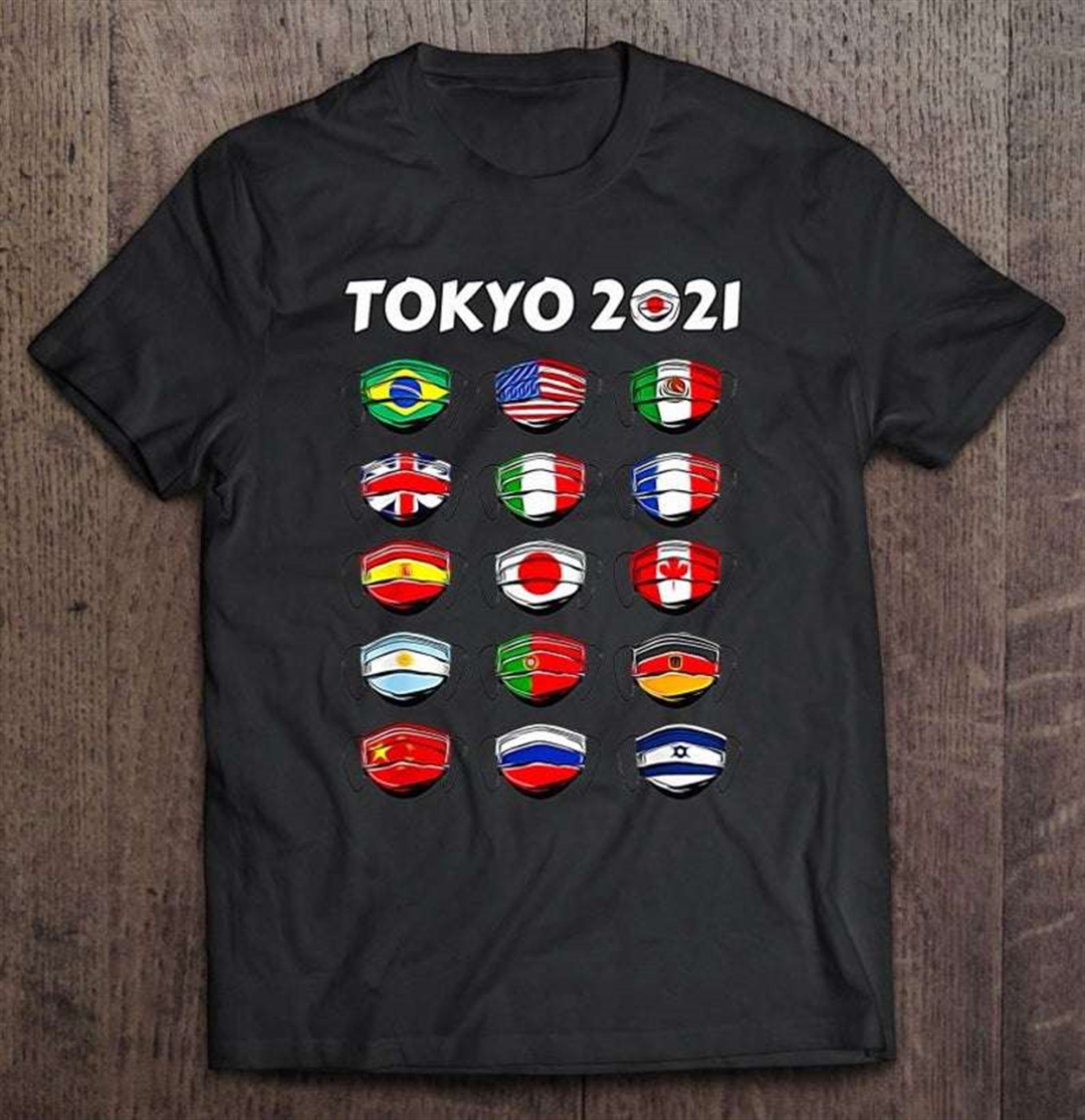 Olympic Games Tokyo Flag T-shirt Full Size Up To 5xl