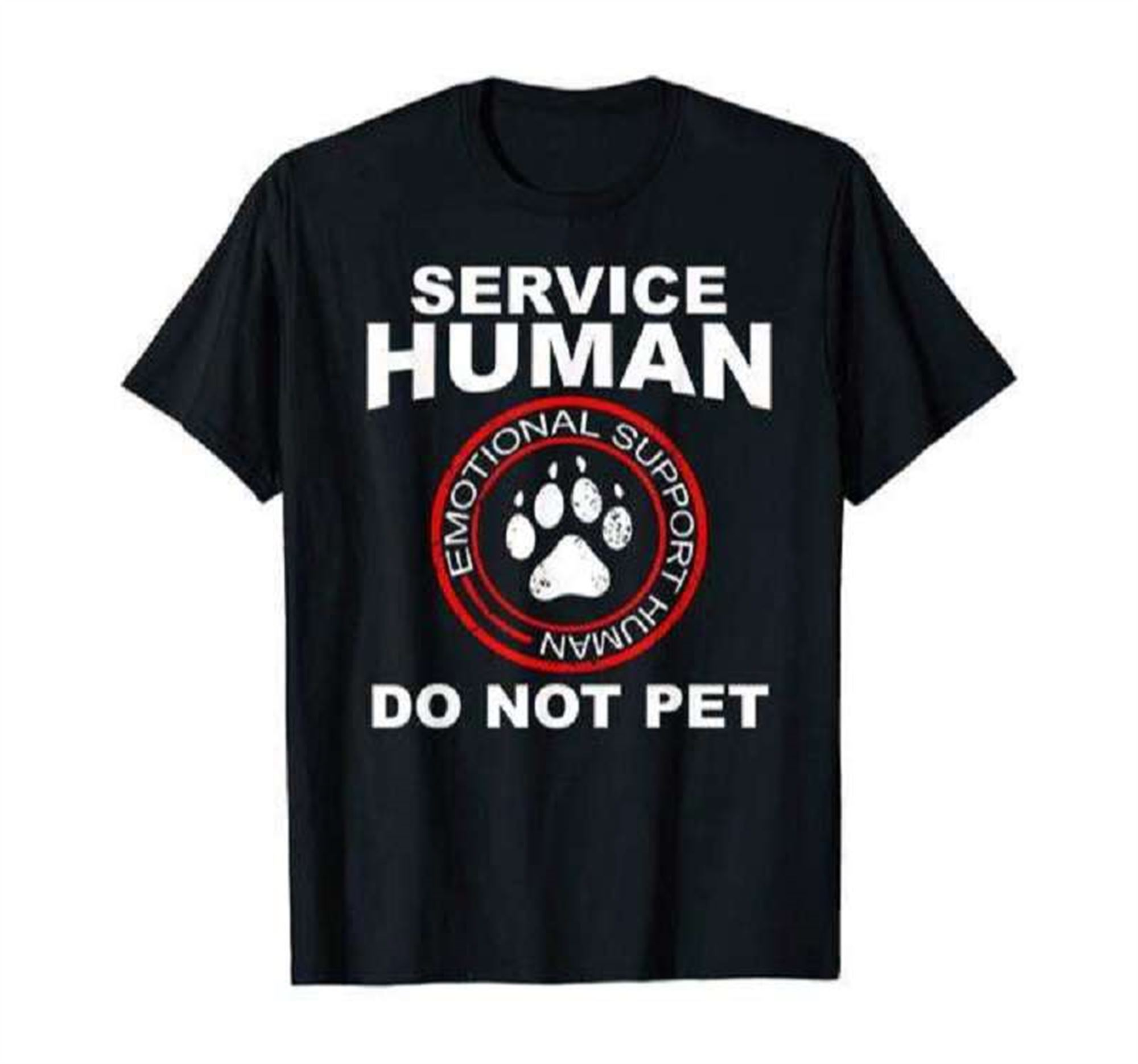Service Human Shirt Funny Dog Owner Emotional Support Human T-shirt Plus Size Up To 5x