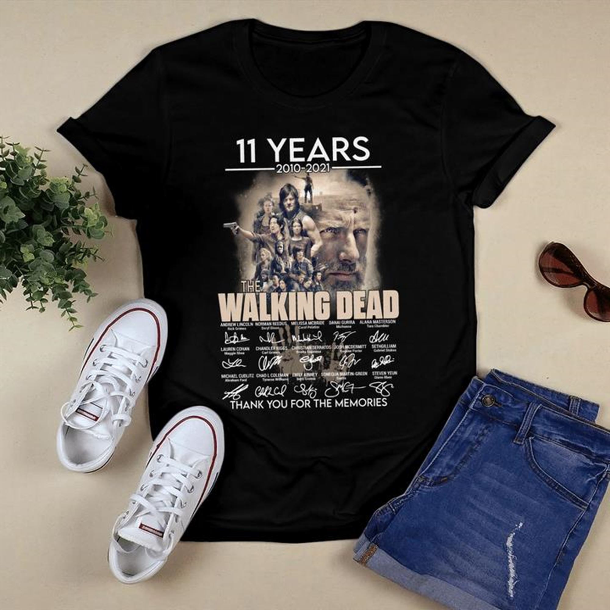 The Walking Dead Thank You For The Memories Signature T-shirt Full Size Up To 5xl