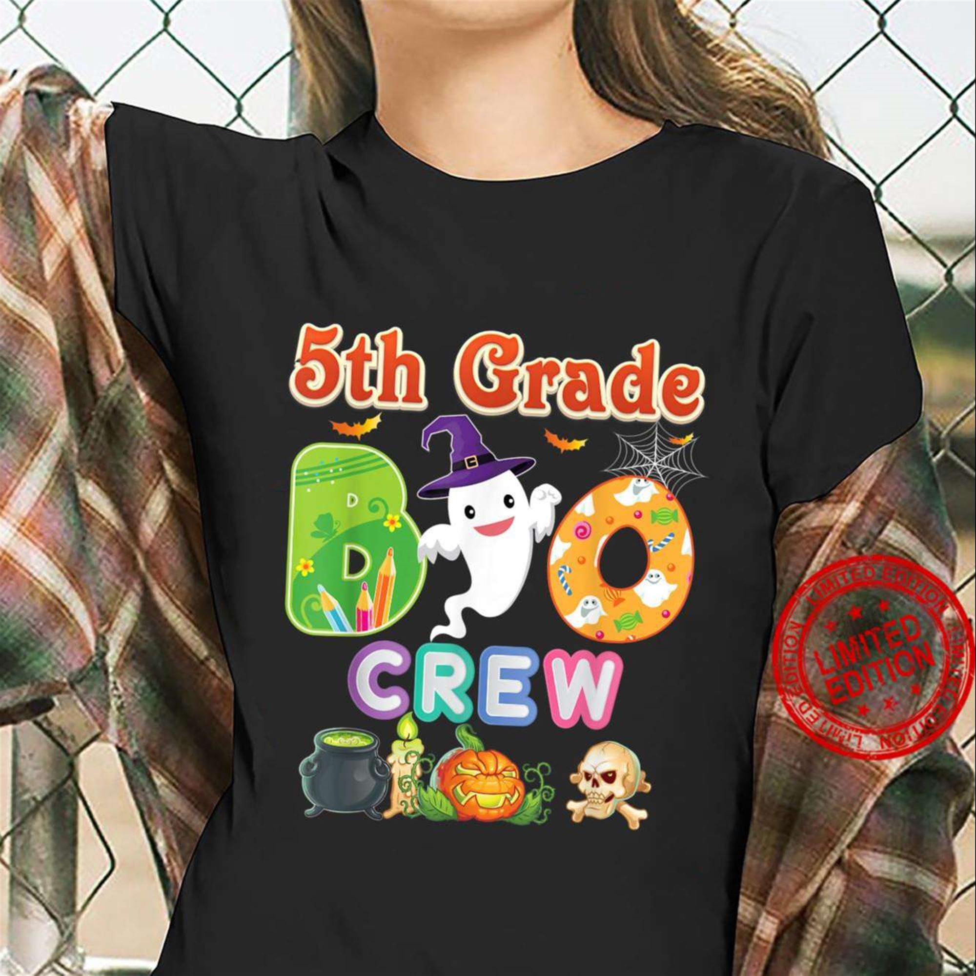 5th Grade Boo Crew Squad Team Ghost Fifth Teacher Halloween T-shirt Plus Size Up To 5xl