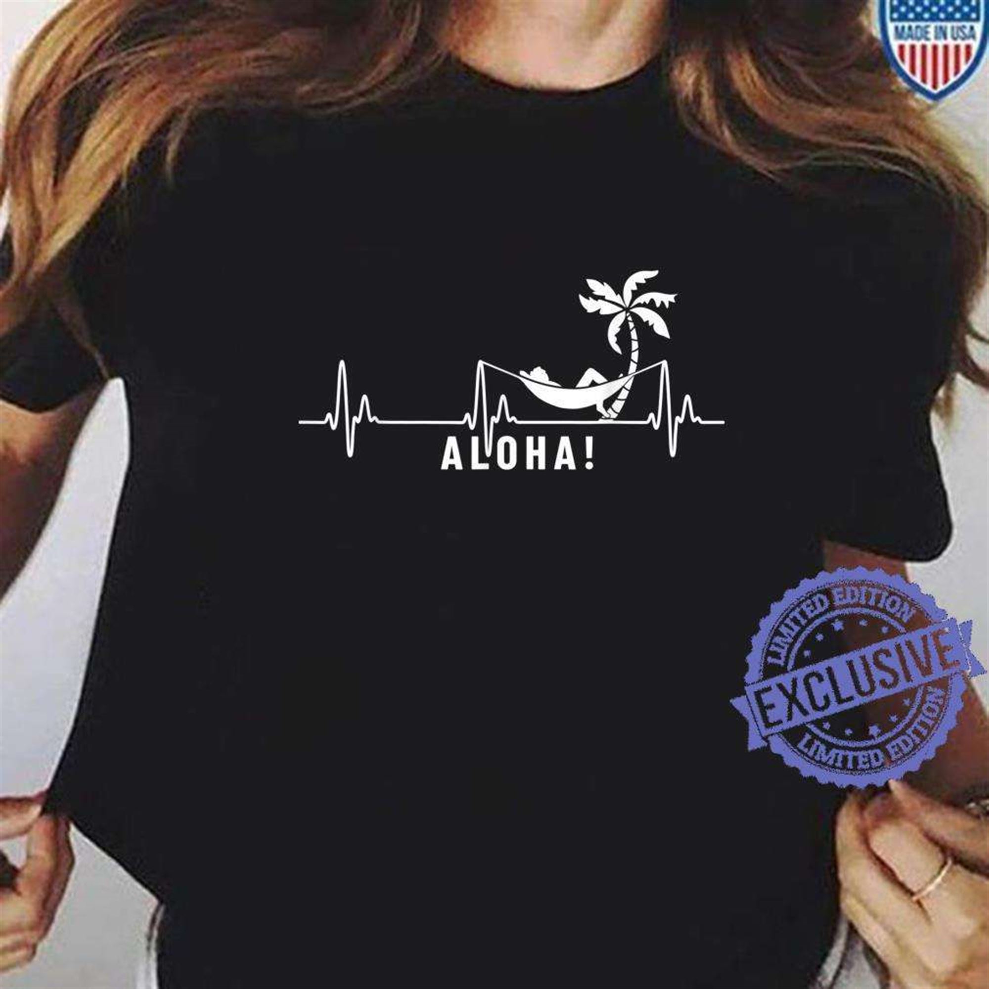 Aloha Hawaiian Hawiann Aloha Heartbeat T-shirt Size Up To 5xl