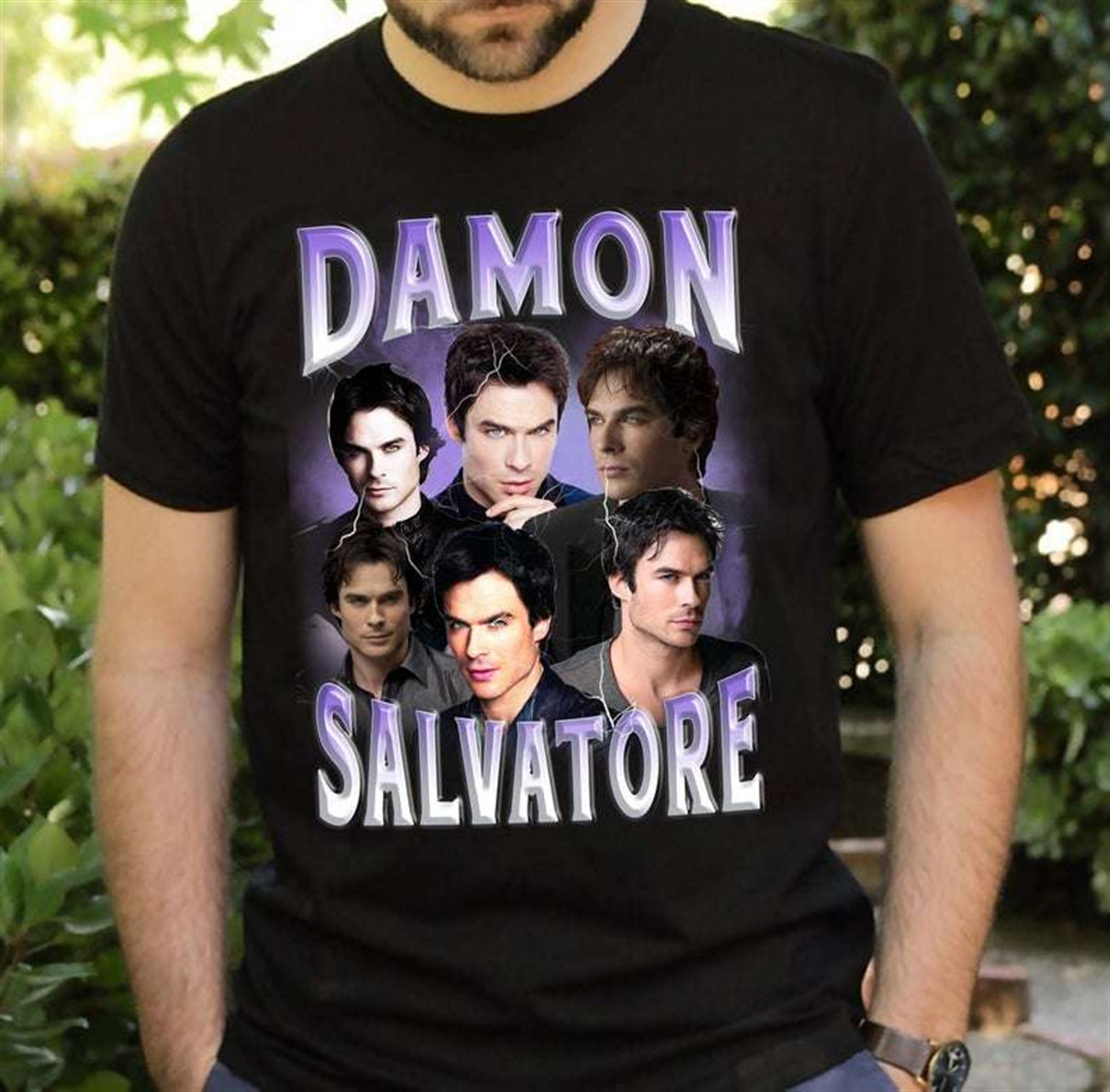 The Vampire Diaries TV Series Damon Figure Three's A Party T-Shirt XXL 2X UNWORN 