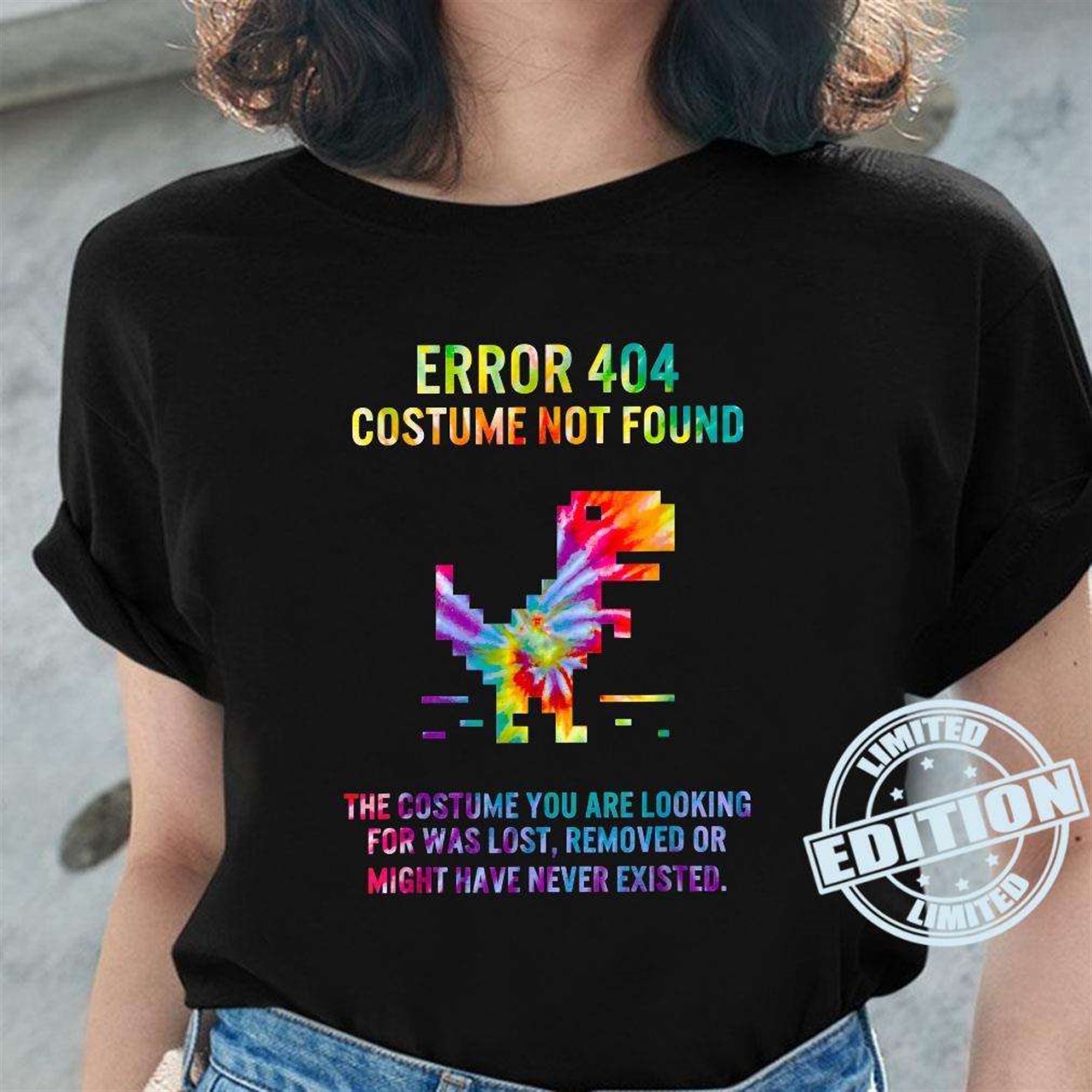 Halloween Error 404 Costume Not Found Lost Removed Never T-shirt Full Size Up To 5xl