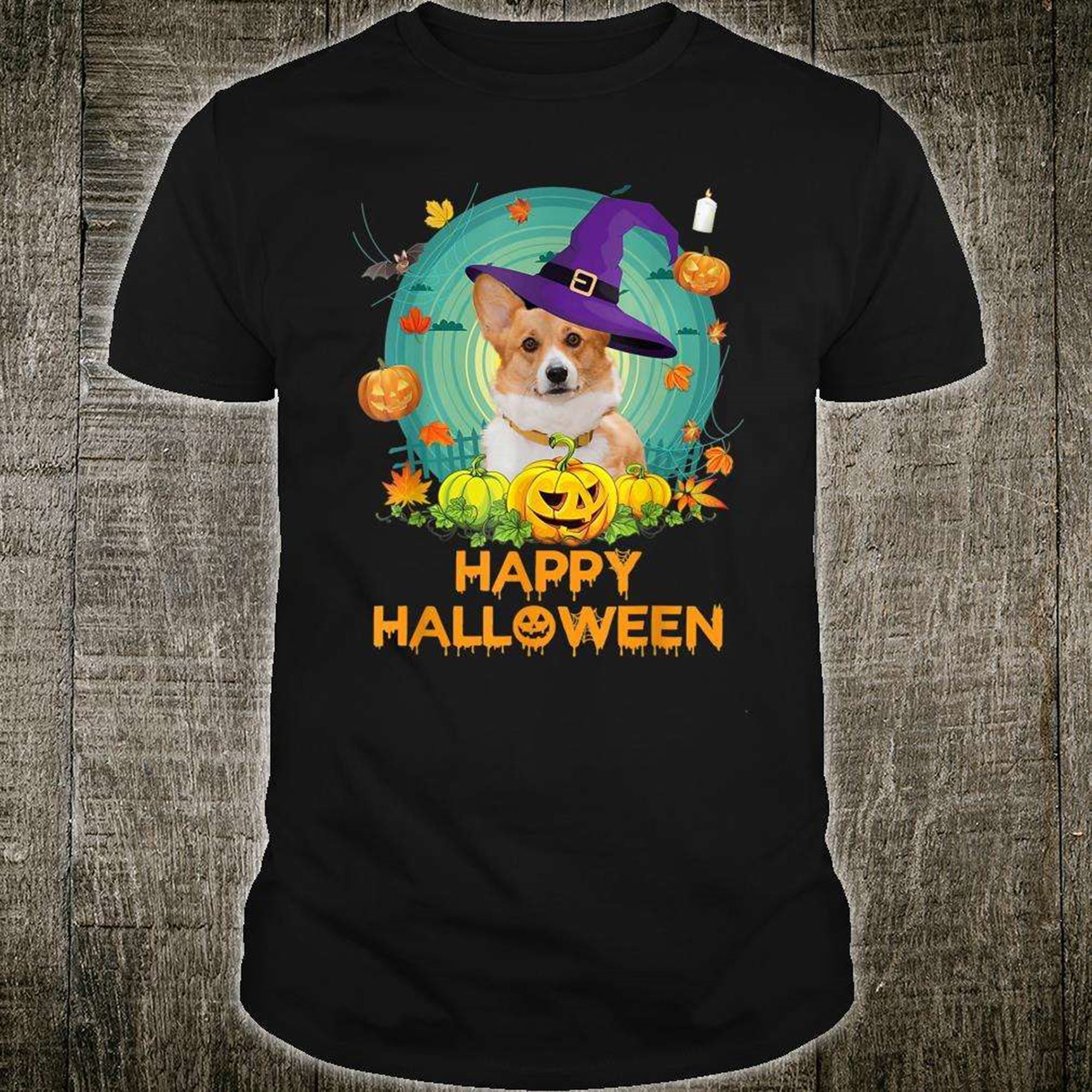 Happy Halloween Welsh Corgi Dog Witch Pumpkin Ghost Cute T-shirt Full Size Up To 5xl