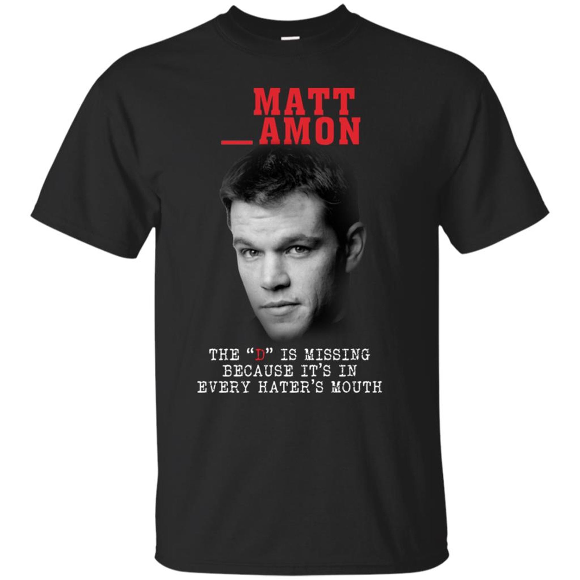 Matt Damon Black T-shirt Plus Size Up To 5xl