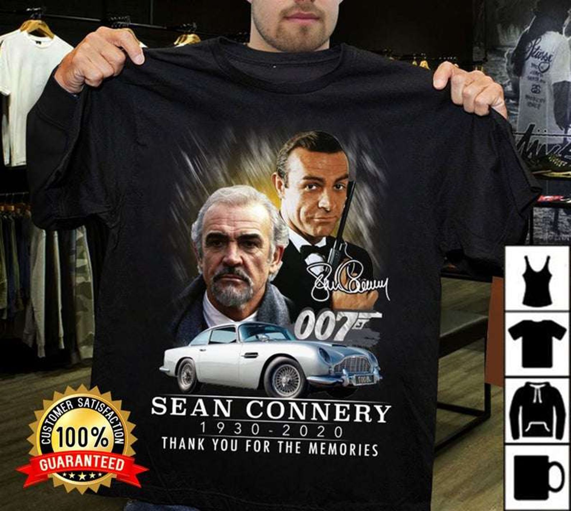Sean Connery 1930-2020 Thank You For The Memory T Shirt Plus Size Up To 5xl