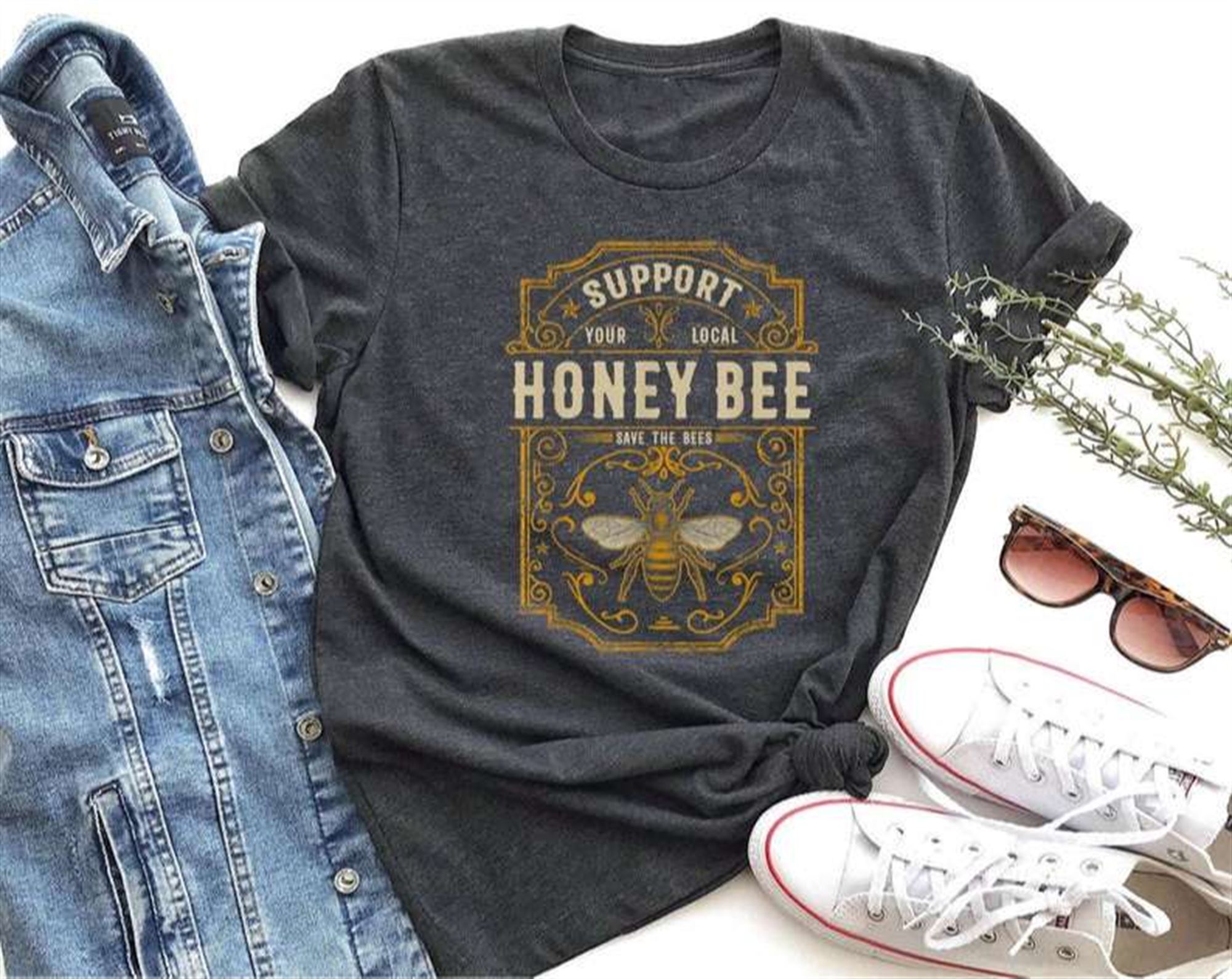 Support Your Local Honey Bee T-shirt Full Size Up To 5xl