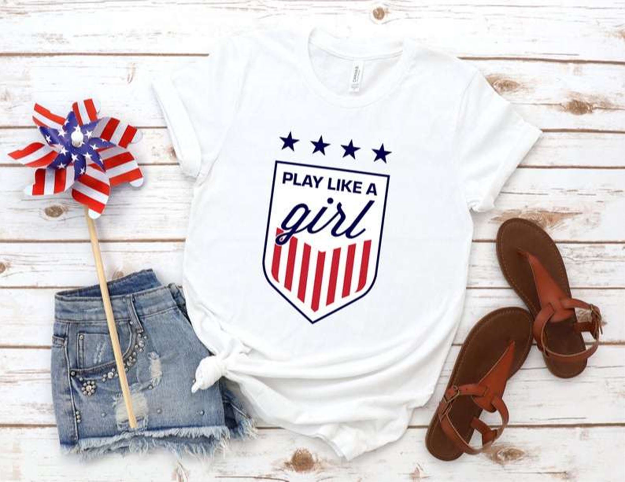 Usa Womens Soccer Play Like A Girl Womens National Team T-shirt Size Up To 5xl