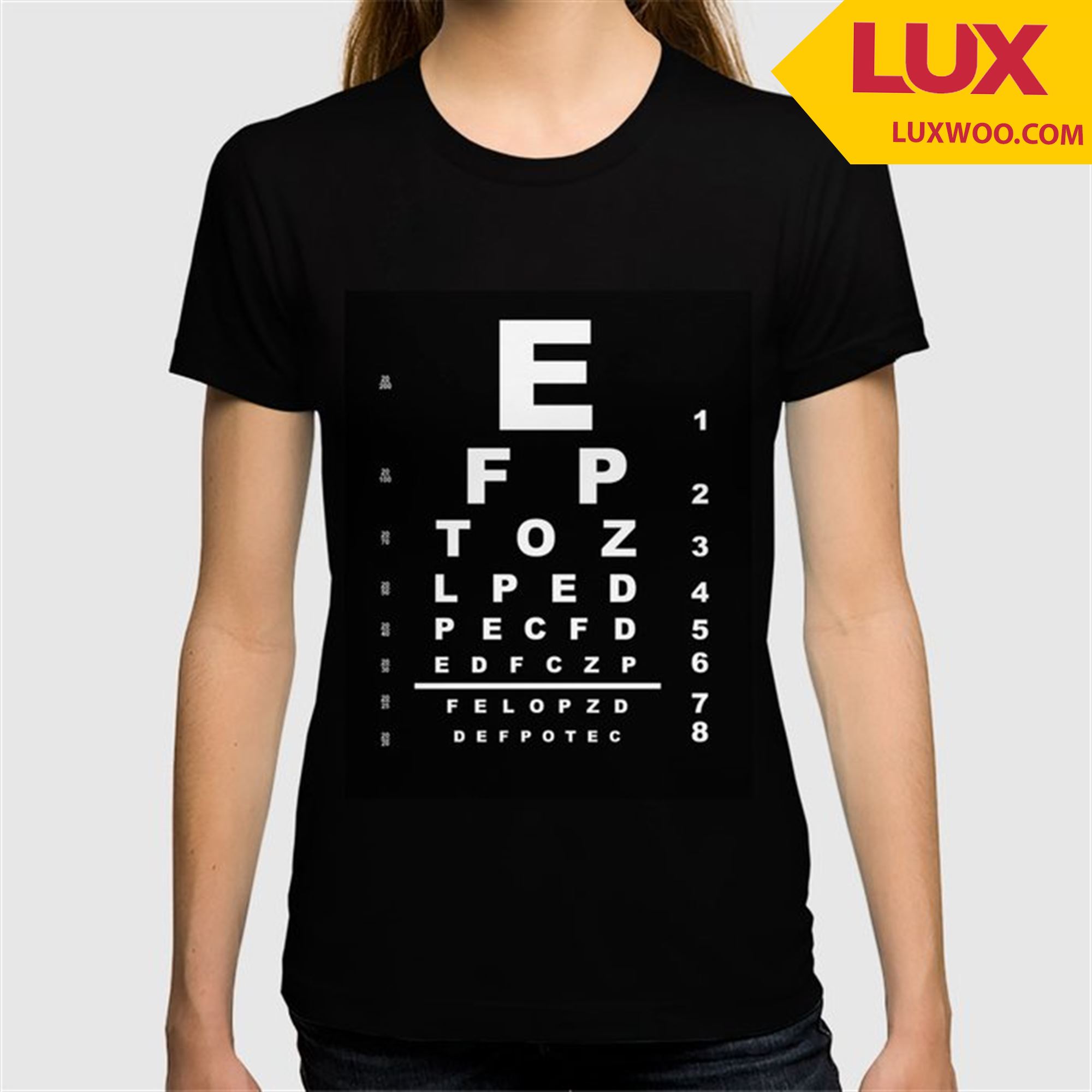 Inverted Eye Test Chart T-shirt Eye Part Crossword Shirt