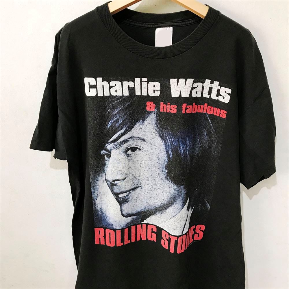 Rip Charlie Watts Vintage 90s Charlie Watts Rolling Stones Shirt