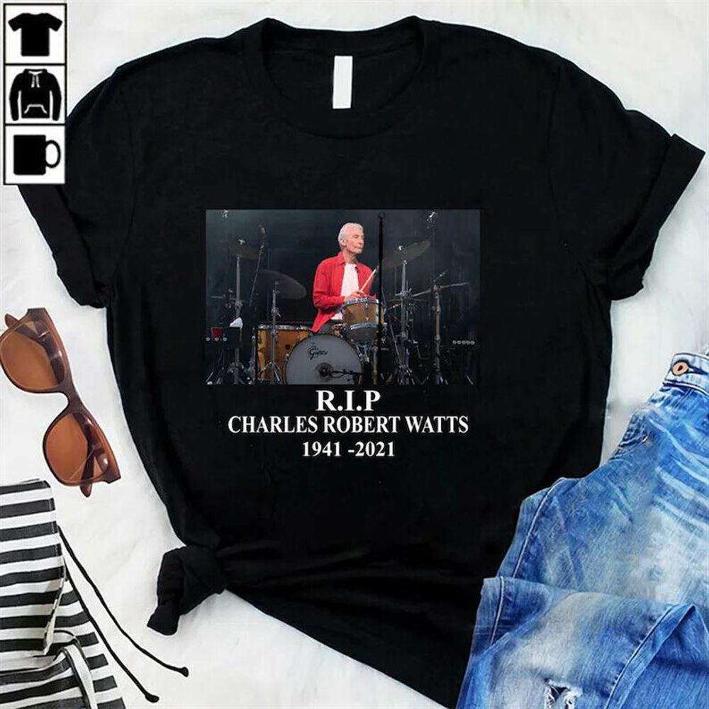 Rip Charlie Wattsrolling Stones T Shirt Size S-5xl