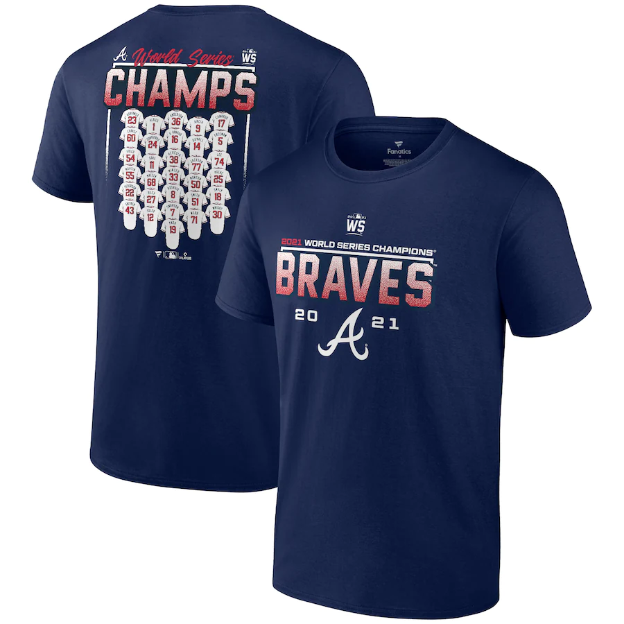 Atlanta Braves 2021 World Series Champions Jersey Roster T-shirt