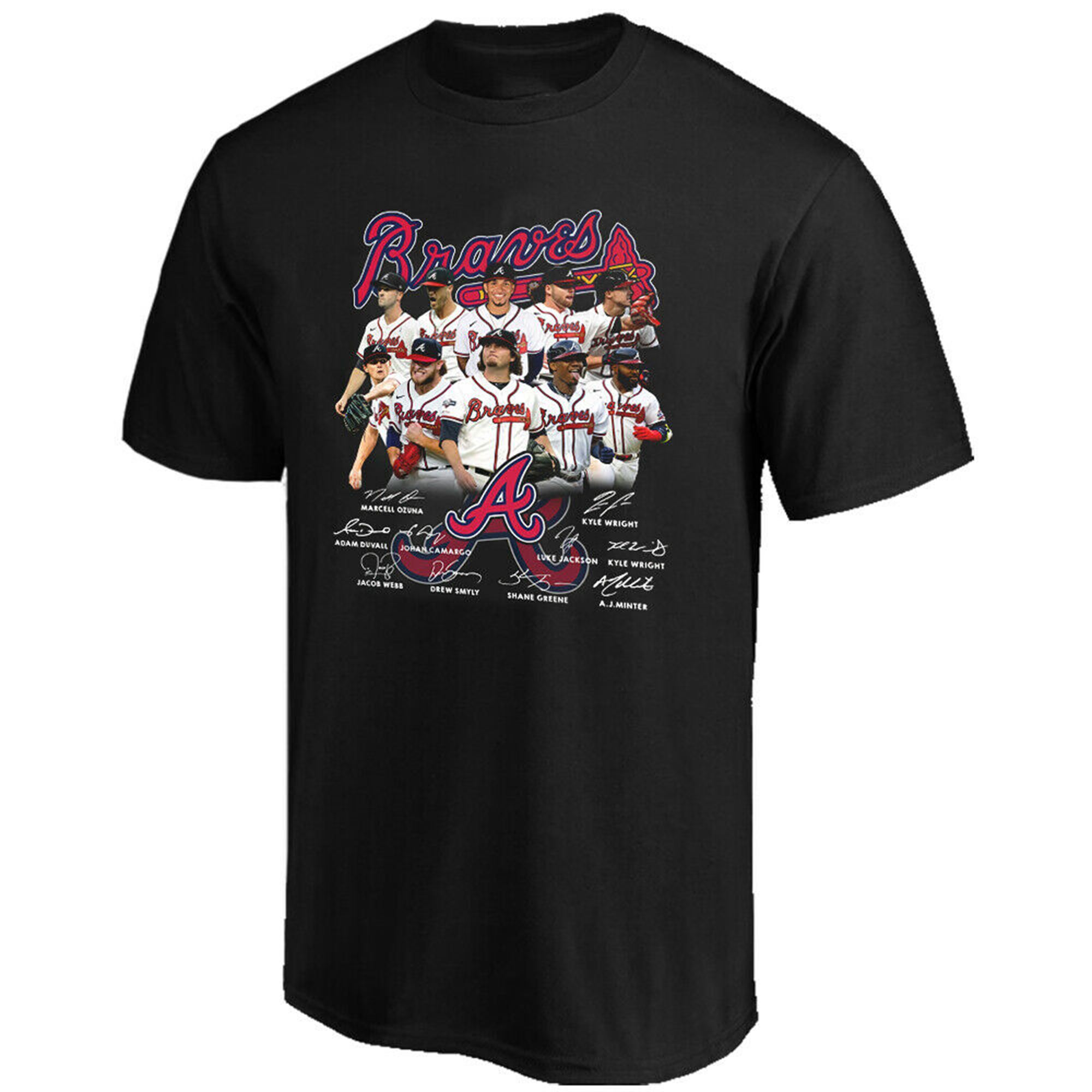 Atlanta Braves 2021 World Series Champions Players Signatures T Shirt Plus Size Up To 5xl