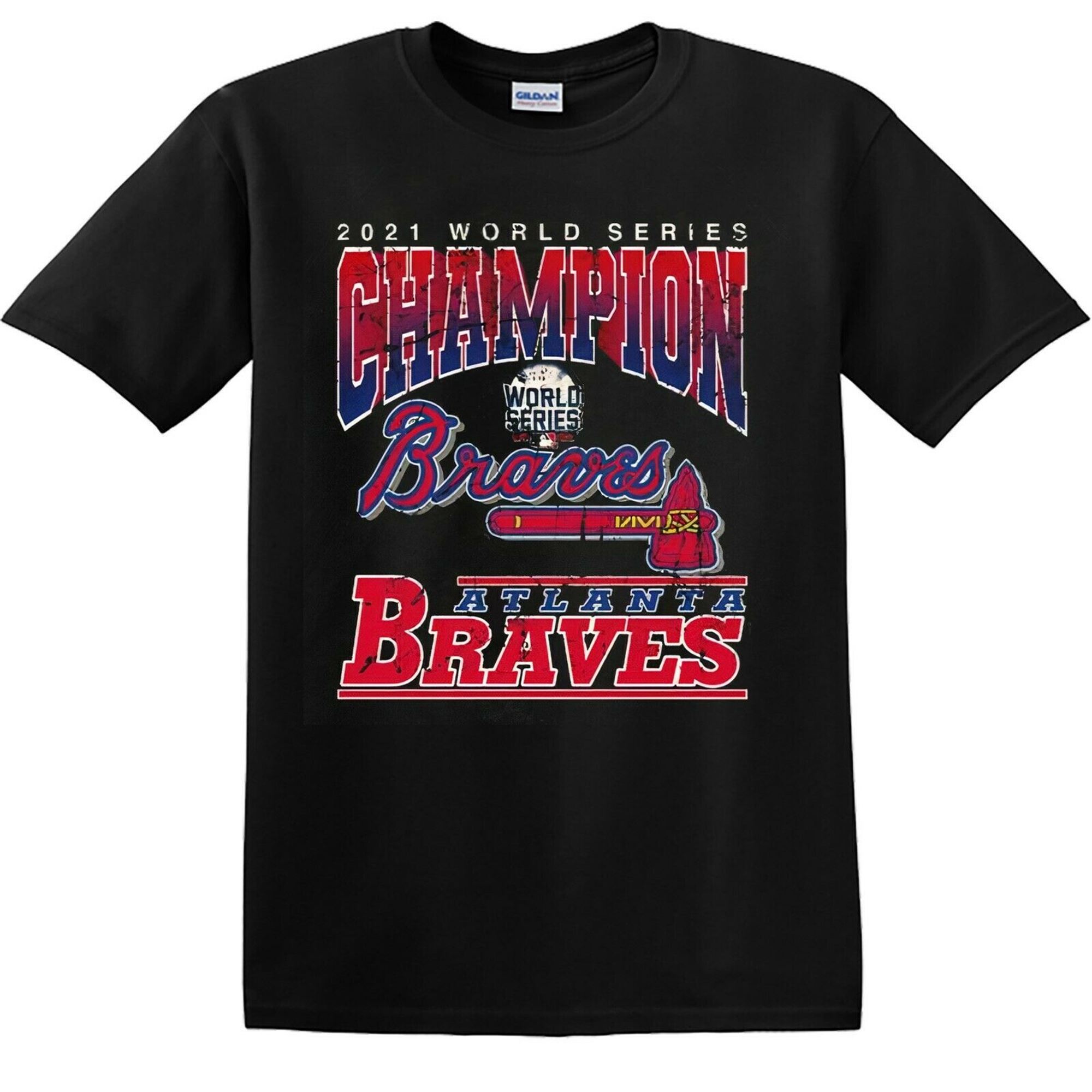 Atlanta Braves Champions 2021 World Series Black T-shirt Baseball Mlb S-5xl
