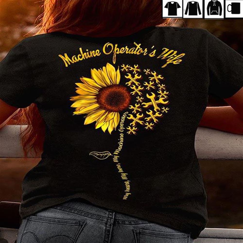 Sunflower Machine Operators Wife My Heart My Love Cotton Best Gift Cotton Red Size Up To 5xl