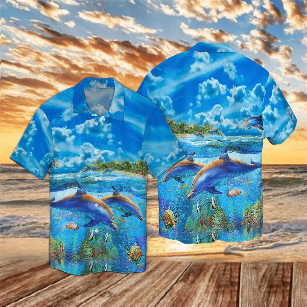 Two Dolphins Under The Sea Hawaii Shirt