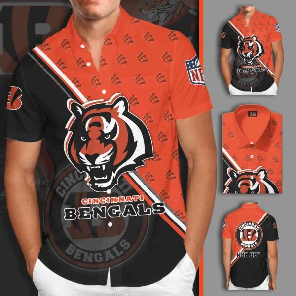 NFL Cincinnati Bengals 3d Short Sleeve Dress Shirt