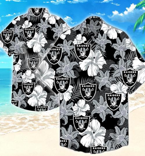 NFL Oakland Las Vergas Raiders Flower Hawaii 3d Shirt