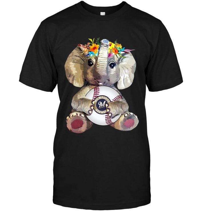 Mlb Milwaukee Brewers Elephant Loves Milwaukee Brewers Shirt Size Up To 5xl