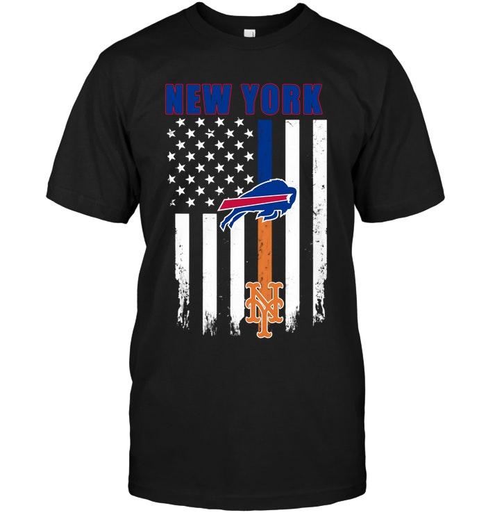Mlb New York Mets New York Buffalo Bills New York Mets American Flag Shirt Hoodie Size Up To 5xl