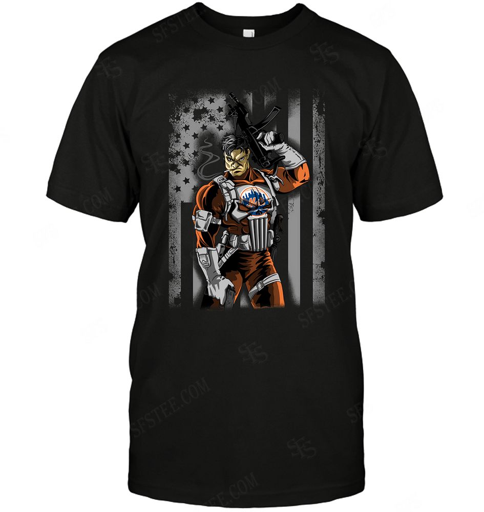 Mlb New York Mets Punisher Flag Dc Marvel Jersey Superhero Avenger Tank Top
