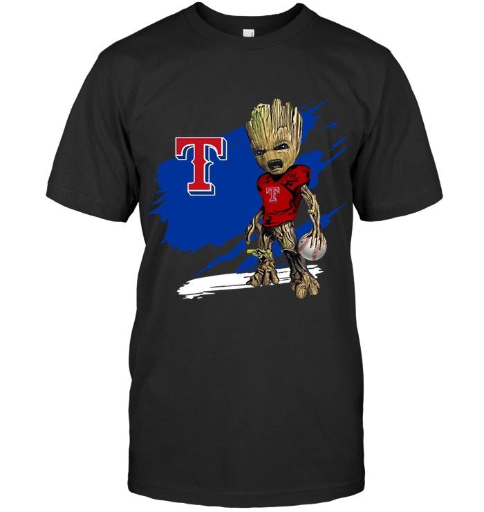 Mlb Texas Rangers Angry Baby Groot Ripped Shirt Sweater Full Size Up To 5xl